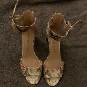 Chinese laundry heels - snake skin print - used size 7